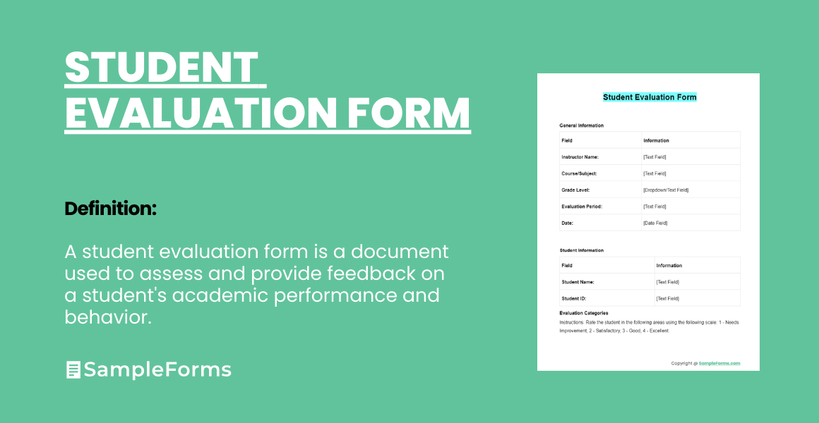 students evaluation form