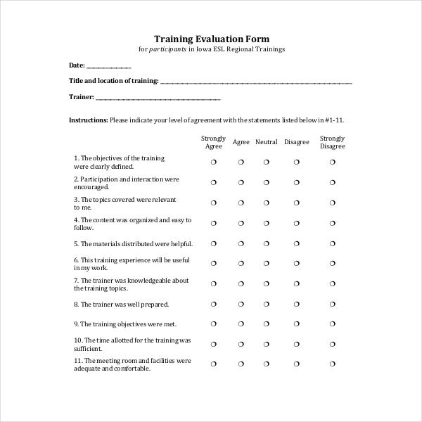 course training evaluation form1