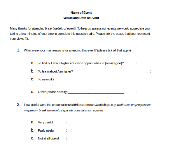 FREE 8 Sample Event Feedback Forms In PDF