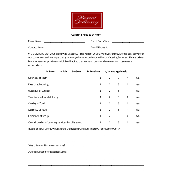 FREE 8 Sample Event Feedback Forms In PDF