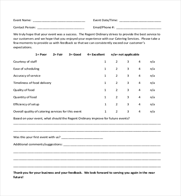 restaurant customer feedback form1