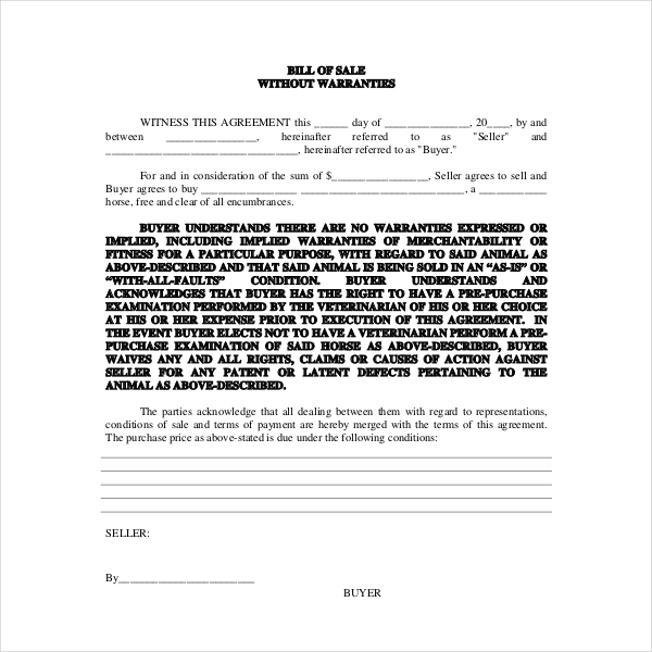 alabama bill of sale for conveyance of horse
