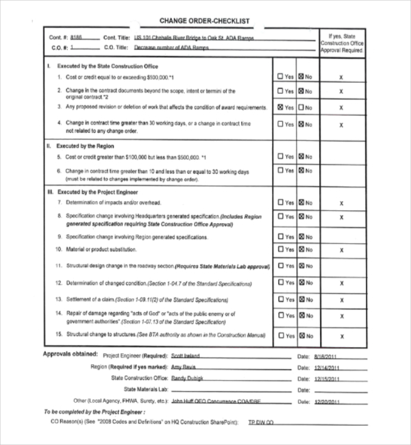 FREE 15+ Construction Change Order Form Samples, PDF, MS Word, Google ...