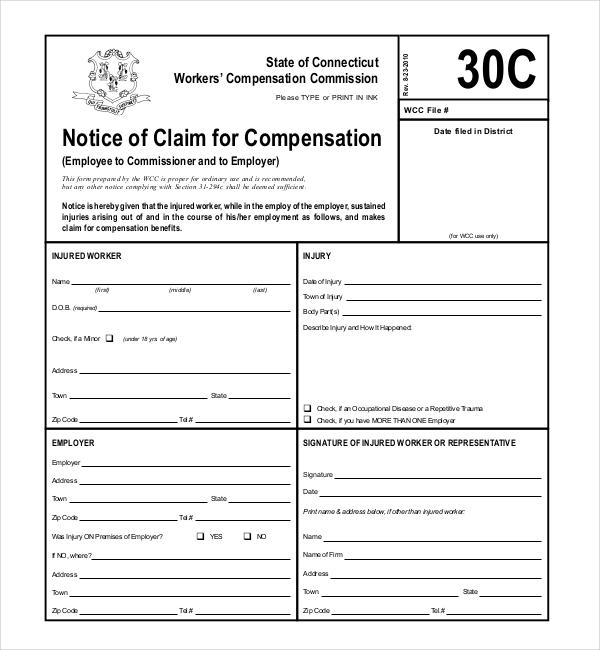 workers compensation form c3