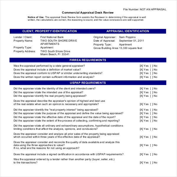 Commercial Appraisal Review Forms: Advice For Lenders, Reviewers   EDRnet