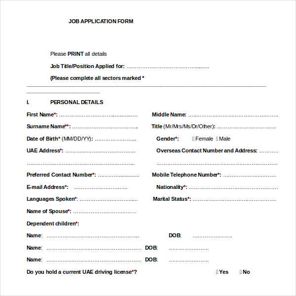 driver interview assessment form