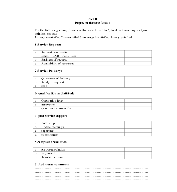 engineering customer feedback form