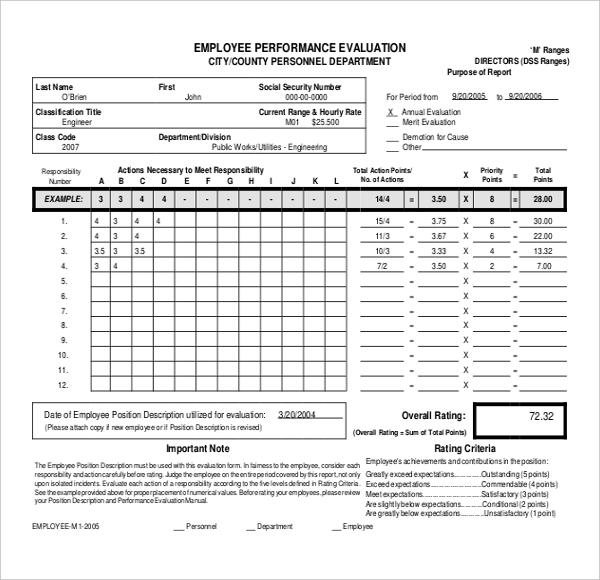 engineering employee review form