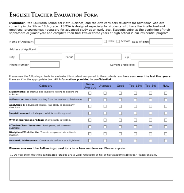 free-20-sample-teacher-evaluation-forms-in-pdf-excel-word