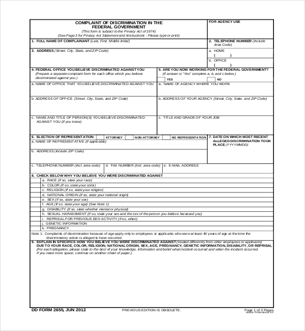 FREE 7 Sample Employee Plaint Forms