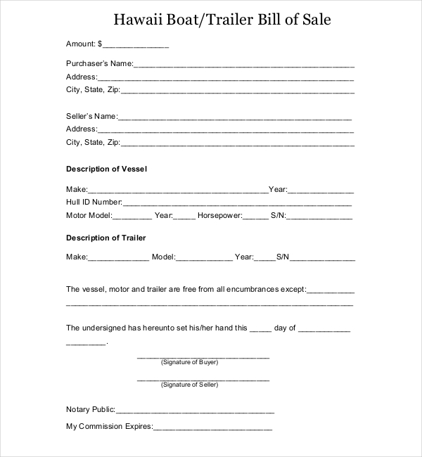 FREE 18+ Boat Bill of Sale Form Samples, PDF, MS Word, Google Docs