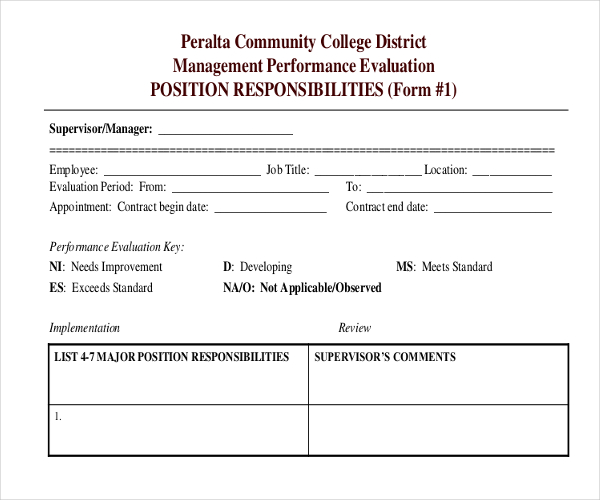 FREE 15+ Performance Evaluation Form Samples, PDF, MS Word, Google Docs ...