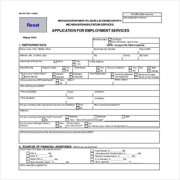 State of michigan job application status
