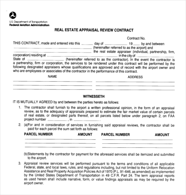 real estate appraisal review form