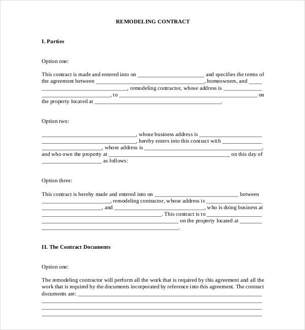 form contract f Construction FREE  Forms PDF Sample Contract 10