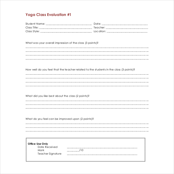 18+ Sample Teacher Evaluation Forms | Sample Forms