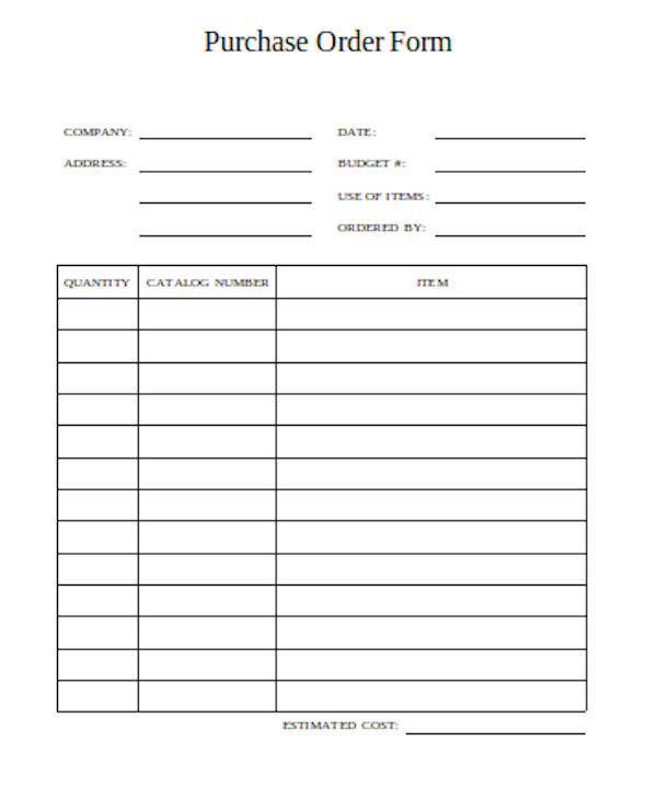 Free 13 Sample Purchase Order Forms In Pdf Excel Word