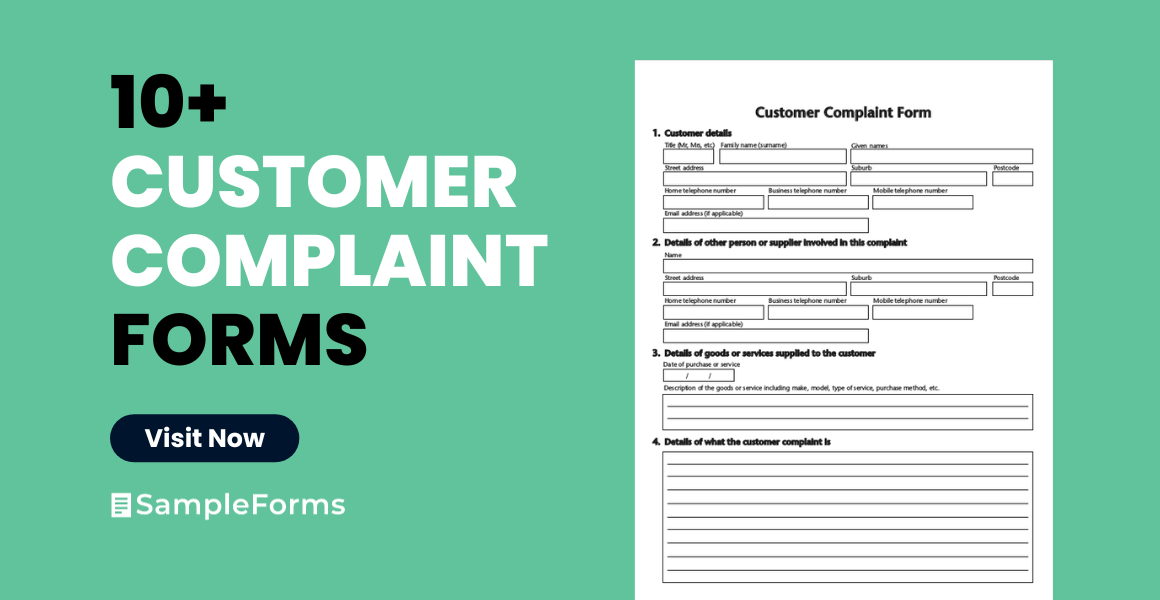 customer complaint forms