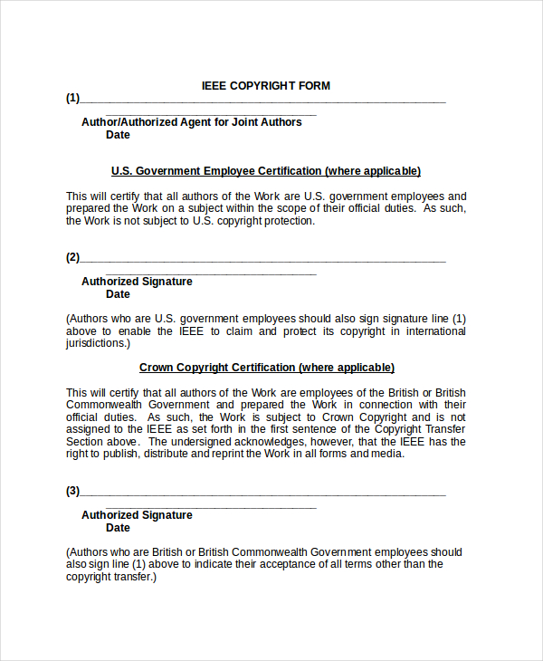 ieee copyright release form