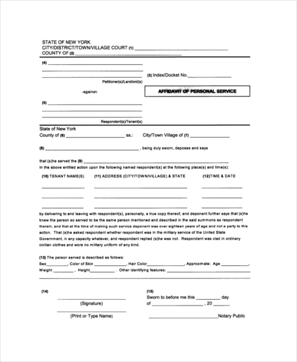 FREE 11+ Sample Affidavit of Service Forms in PDF | MS Word | Excel