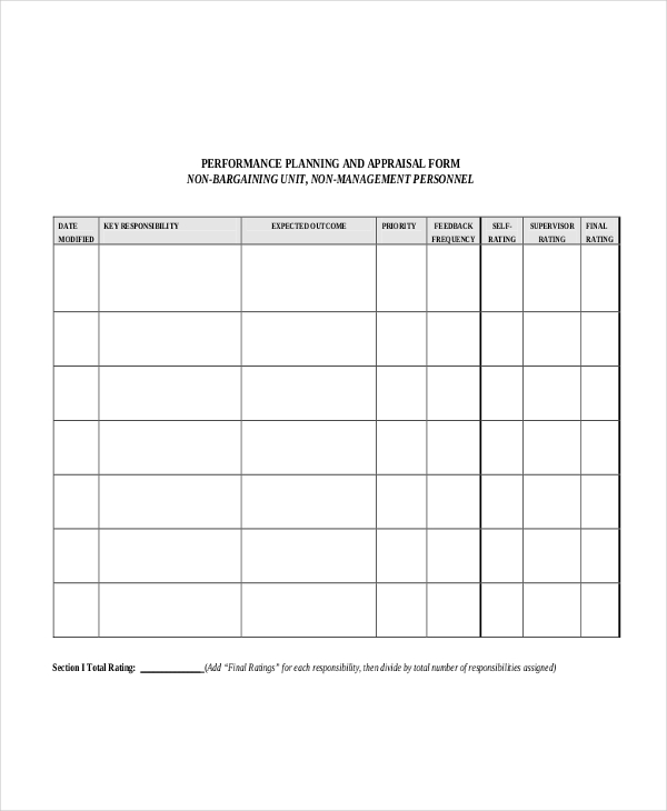 FREE 13+ Sample Performance Appraisal Forms in PDF | MS Word | Excel