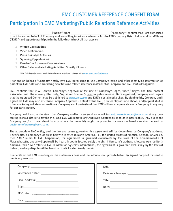 business case study consent form