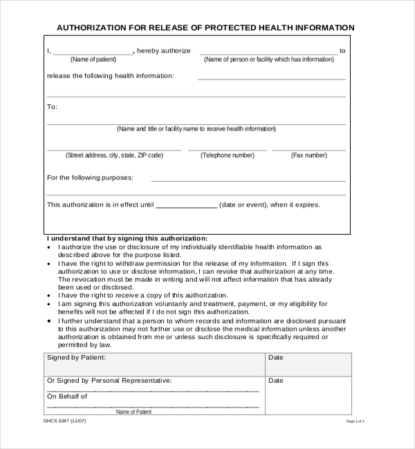 california medical records release form