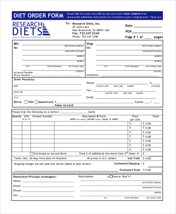 electronic purchase order form