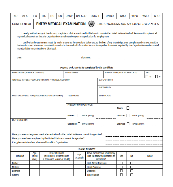 employment medical clearance form