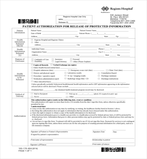 FREE 21+ Sample Medical Records Release Forms in PDF Word Excel