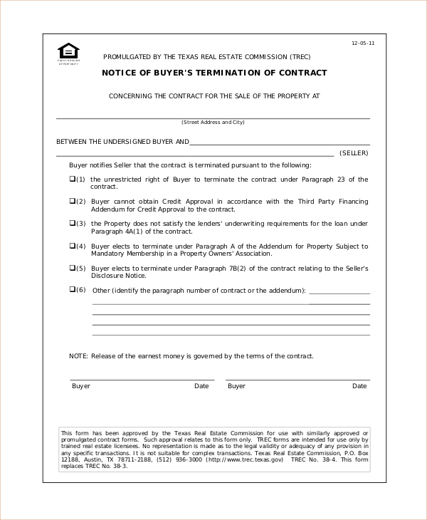 FREE 8 Sample Cancellation Of Contract Forms In PDF MS Word