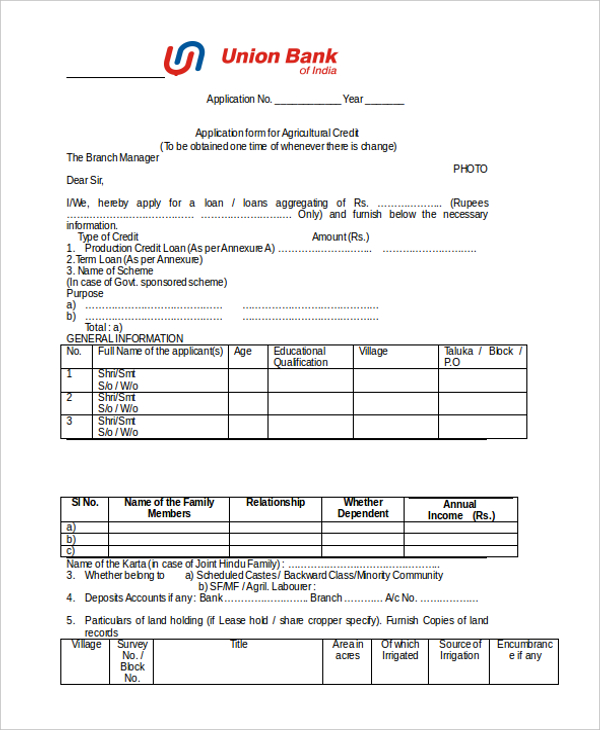 FREE 13+ Sample Loan Application Forms in PDF | MS Word ...