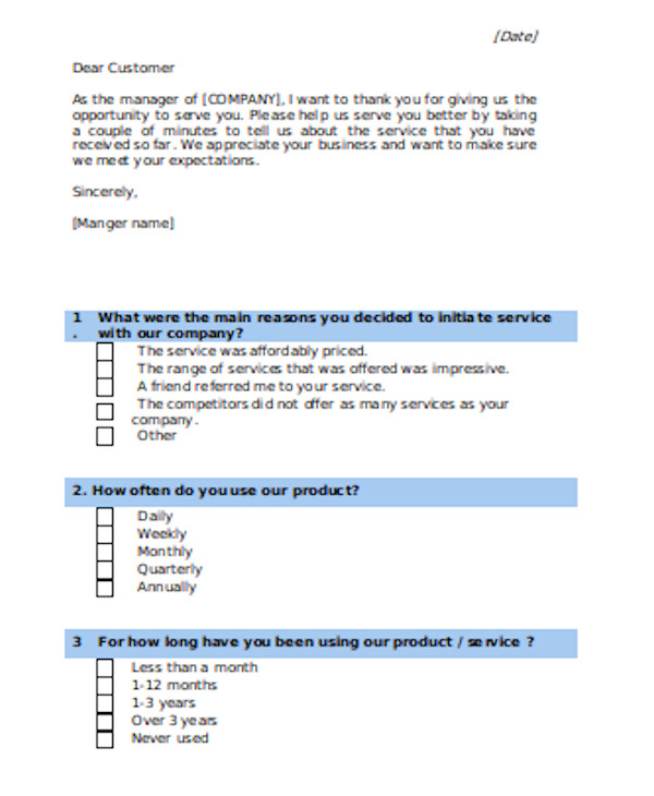 basic customer survey form