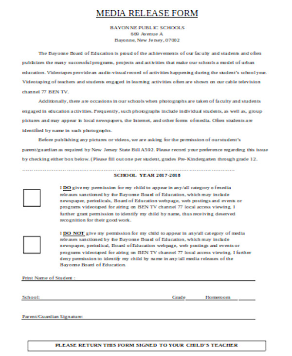 FREE 12+ Media Release Form Samples in MS Word PDF Excel