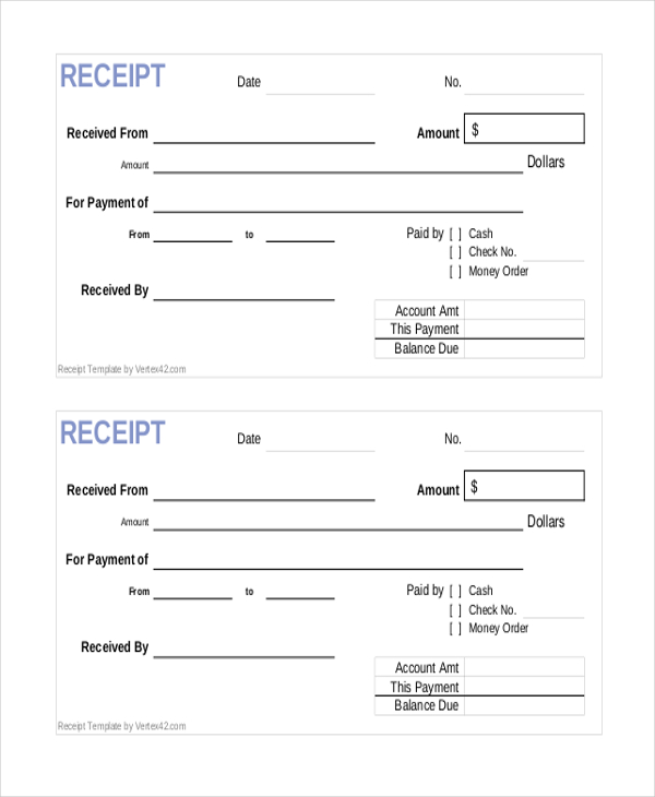 cash sale receipt