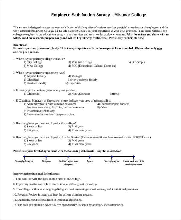 college employee satisfaction survey