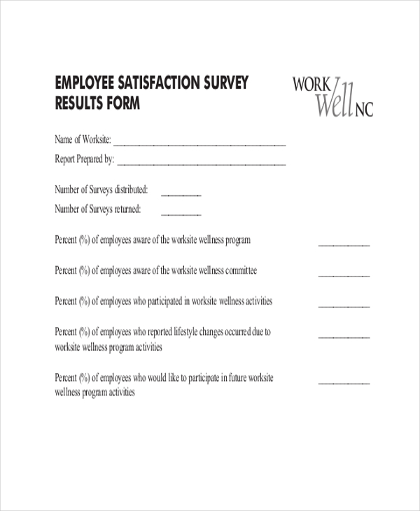 employee satisfaction survey results form