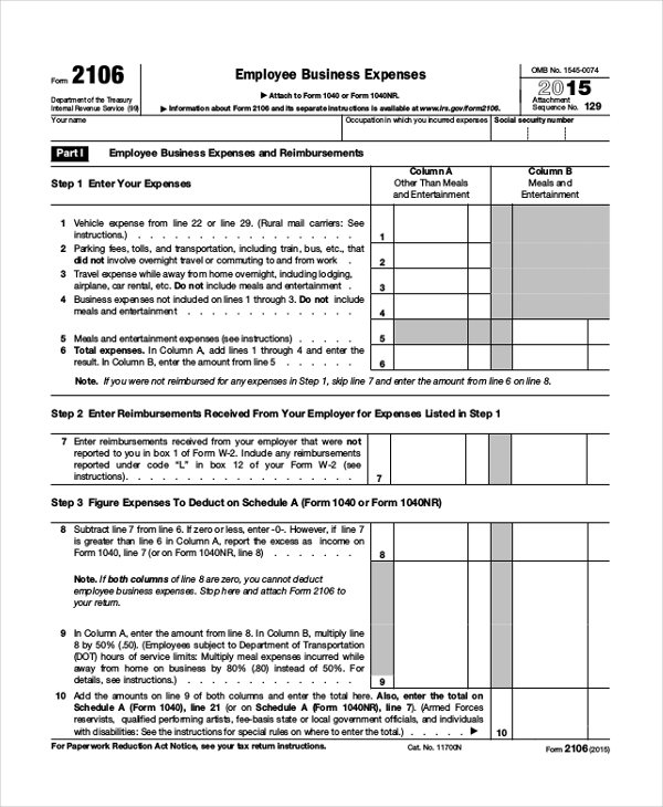 FREE 10+ Sample Business Expense Forms in PDF MS Word Excel