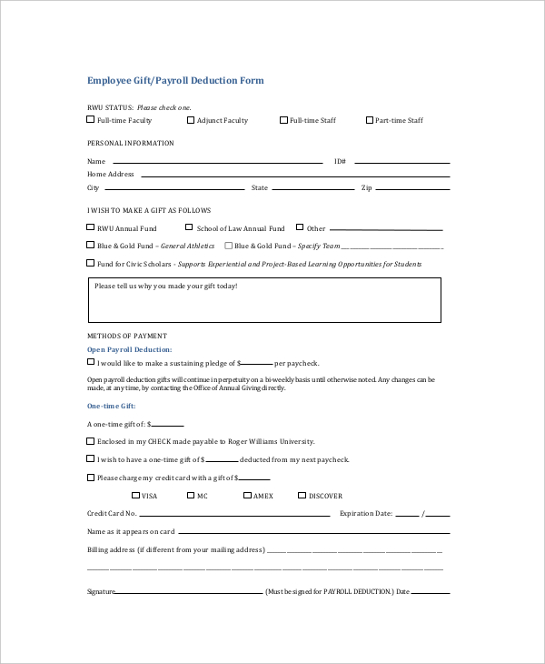 employee gift payroll deduction form1