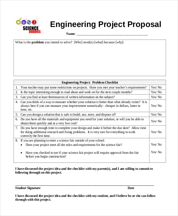 engineering project proposal form science fair