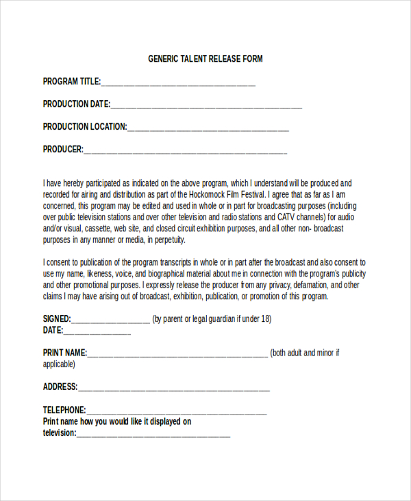 free-10-sample-talent-release-forms-in-ms-word-pdf