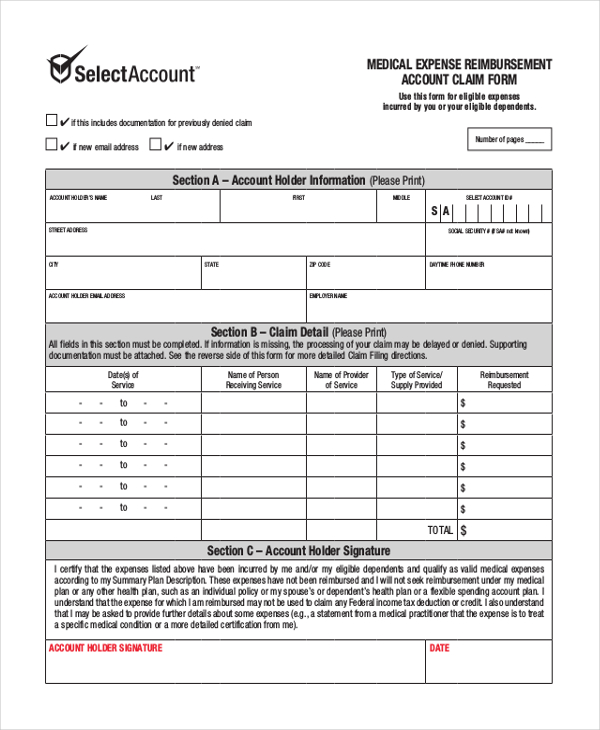 FREE 12 Sample Medical Reimbursement Forms In PDF Excel Word