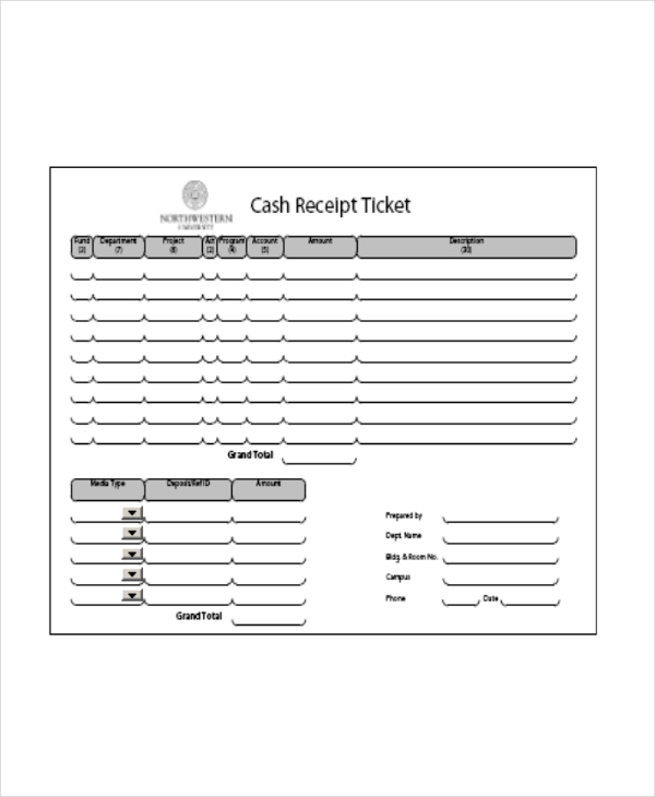 manual receipt templates