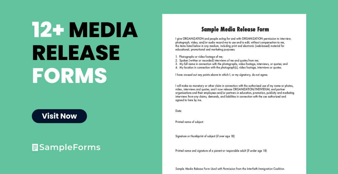 media releases form