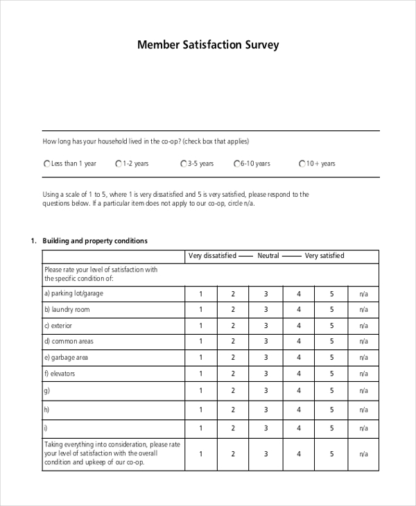 member satisfaction survey