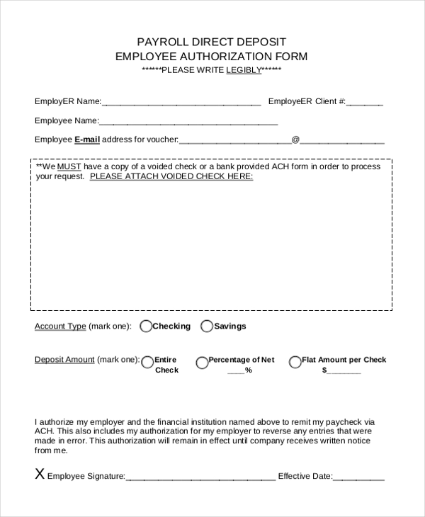 free 10 sample payroll direct deposit forms in pdf ms