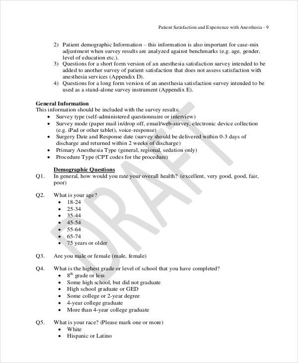 patient satisfaction and experience with anesthesia