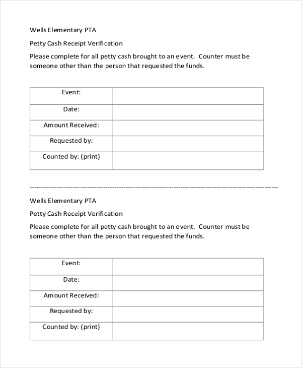 FREE 10 Sample Petty Cash Receipt Forms In PDF MS Word Excel