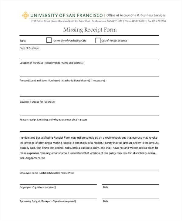 Free 12 Sample Printable Receipt Forms In Pdf Word Excel 3215