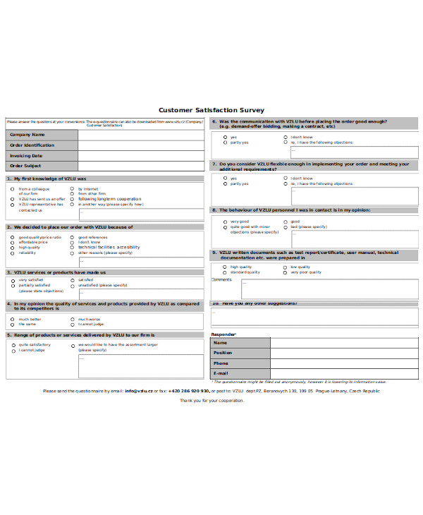 printable satisfaction survey form